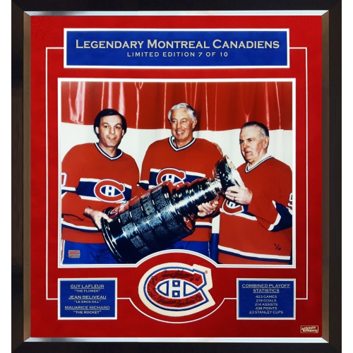 M. Richard, Jean Beliveau, Guy Lafleur Signed