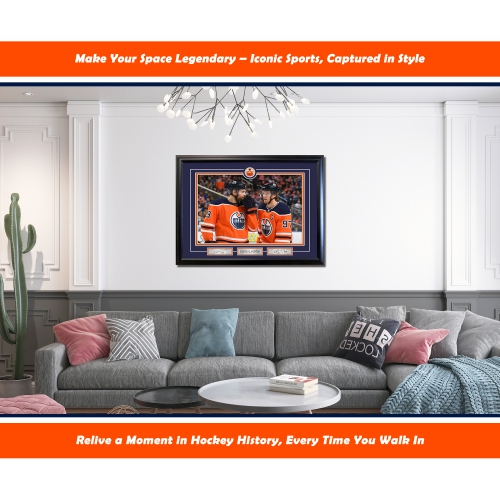 Connor McDavid & Leon Draisaitl Framed Collector 16x20 Photo