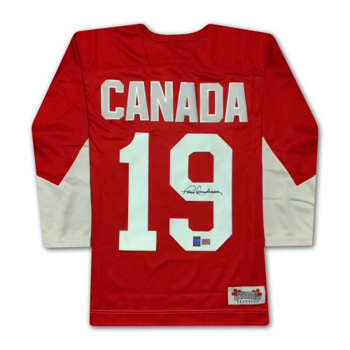 Paul Henderson Équipe Canada Maillot rouge 1972 signé - Série Summit