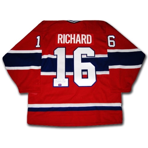 Henri Richard Chandail rouge autographié des Canadiens de Montréal