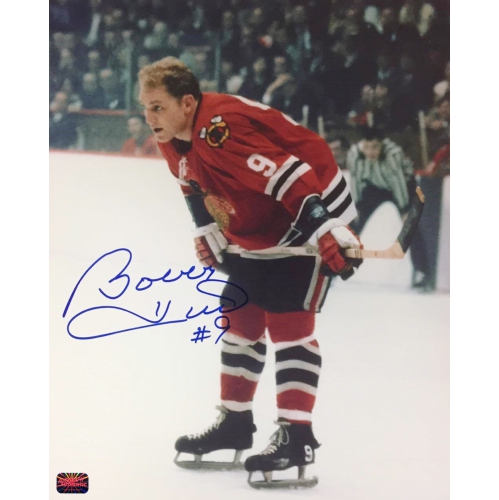 AUTOGRAPH AUTHENTIC  Bobby Hull Signed 8X10 Photograph - Chicago Blackhawks (Red)