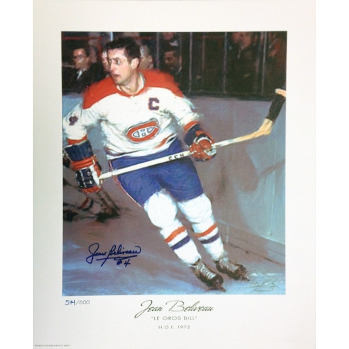 Jean Beliveau Signed Limited Edition Lithograph