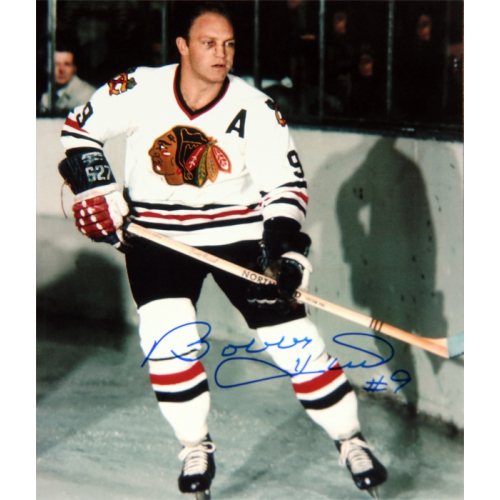 AUTOGRAPH AUTHENTIC  Bobby Hull Signed 8X10 Photo - Chicago Blackhawks (White)
