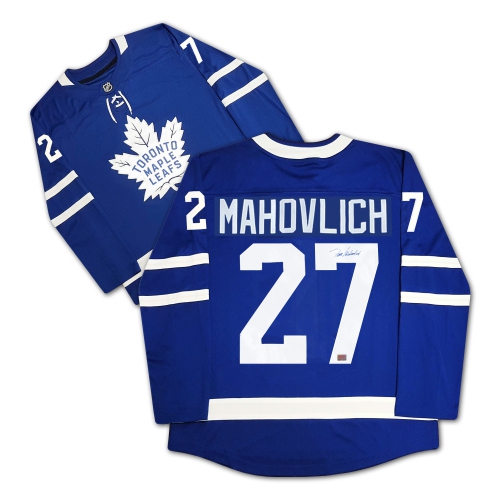 AUTOGRAPH AUTHENTIC  Frank Mahovlich Autographed Toronto Maple Leafs Jersey In Blue
