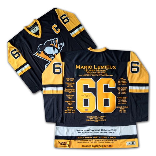 CAREER JERSEYS  Mario Lemieux Career Jersey Signed - Ltd Ed 166 - Pittsburgh Penguins In Multicolor