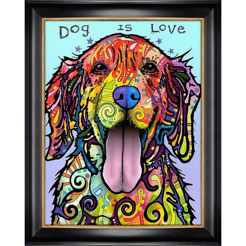 "Dog is Love" Framed Dog Art Print by Dean Russo