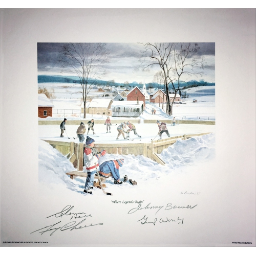 AUTOGRAPH AUTHENTIC  Signed Litho Bower, Cheevers, Hall, Worsley