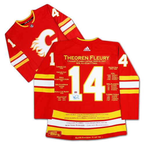 CAREER JERSEYS  Theoren Fleury Career Jersey Limited Edition Of 14 In Multicolor