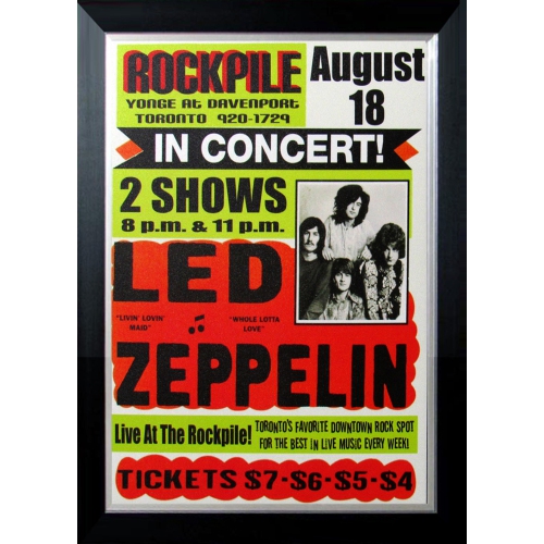 Led Zeppelin Aug 1969 Toronto Rockpile Concert Poster Print