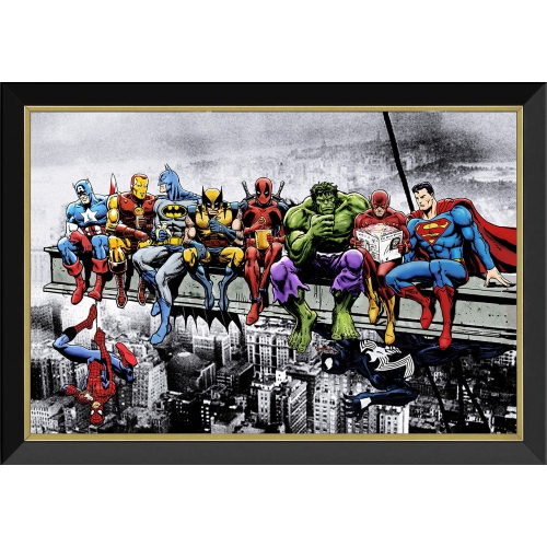 AUTOGRAPH AUTHENTIC  Marvel & Dc Superheroes Lunch Atop A Skyscraper