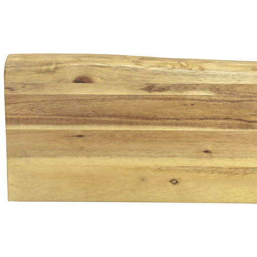 Tablette de foyer de 60 po Live Edge avec corbeaux en bois - Brun