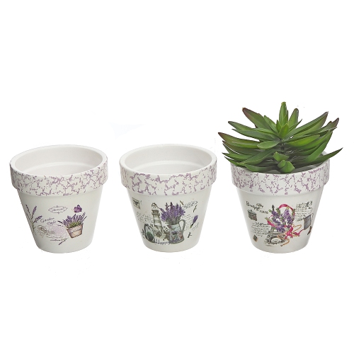 Ceramic Round Planters (6/Disp) - Set of 6