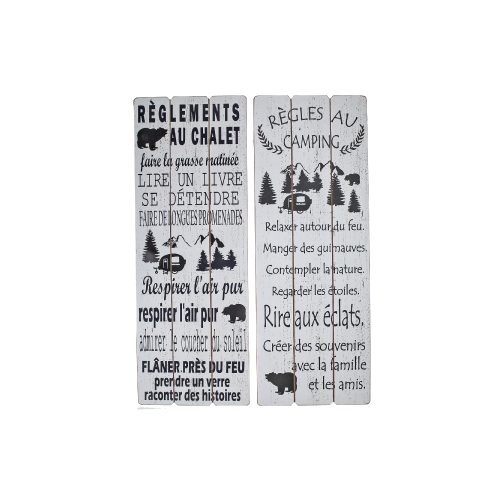 Wood Wall Sign (Asstd) - Set of 2