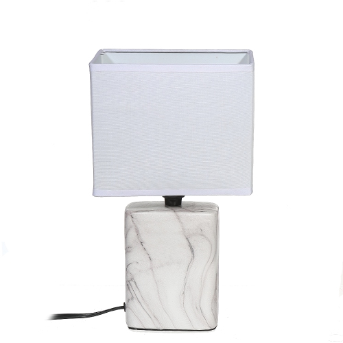 MAISON CONCEPTS  Ceramic Table Lamp With Shade (Slab Marble) (White)