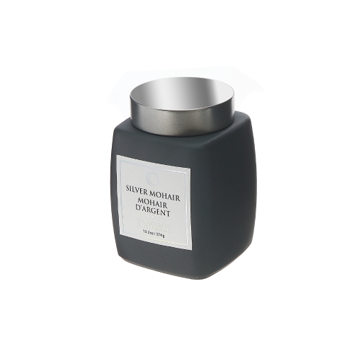 MAISON CONCEPTS  13.2 OZ Luxe Scented Square Candle With Lid (Silver Mohair) - Set Of 2