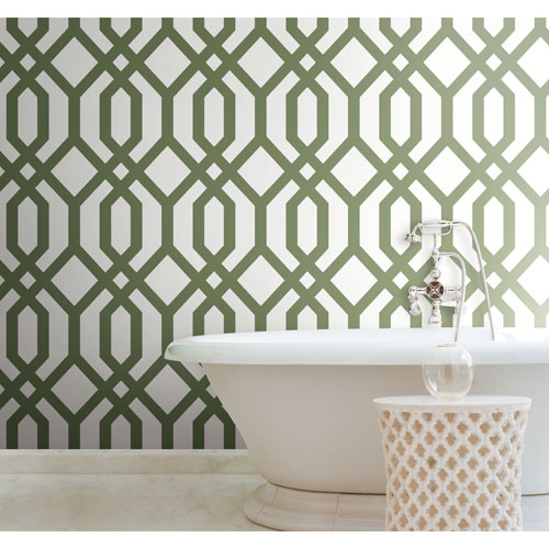 RoomMates Gazebo Lattice Peel & Stick Wallpaper - Green