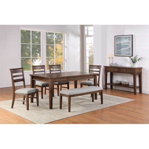 Steve Silver Ora Warm Walnut Brown Wood Serving Table