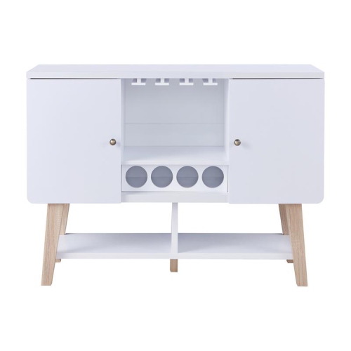 Buffet moderne en bois pour 4 bouteilles Nico de Furniture of America en blanc