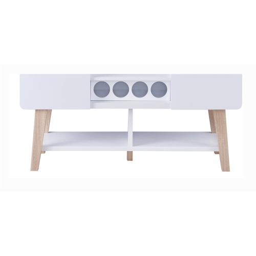 Buffet moderne en bois pour 4 bouteilles Nico de Furniture of America en blanc