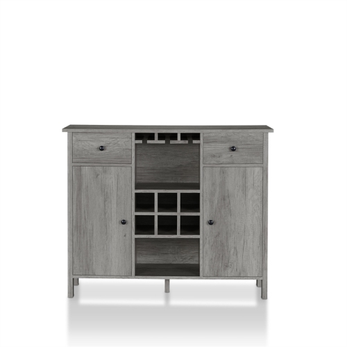 FURNITURE OF AMERICA  Claus Wood Multi-Storage Buffet Server In Vintage Oak In Gray