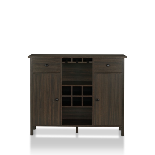 Furniture of America Claus Wood Multi-Storage Buffet Server in Brown Wenge