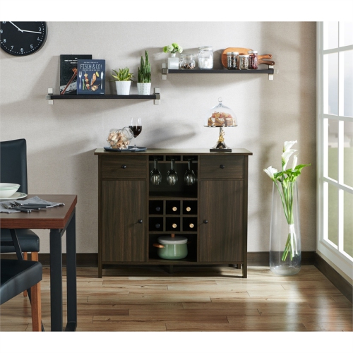 Furniture of America Claus Wood Multi-Storage Buffet Server in Brown Wenge