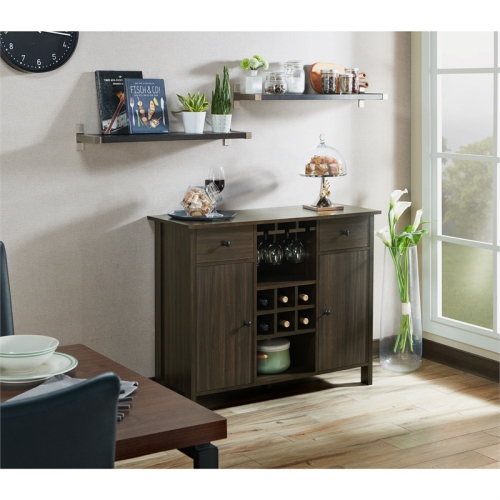 Furniture of America Claus Wood Multi-Storage Buffet Server in Brown Wenge