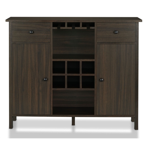 Furniture of America Claus Wood Multi-Storage Buffet Server in Brown Wenge