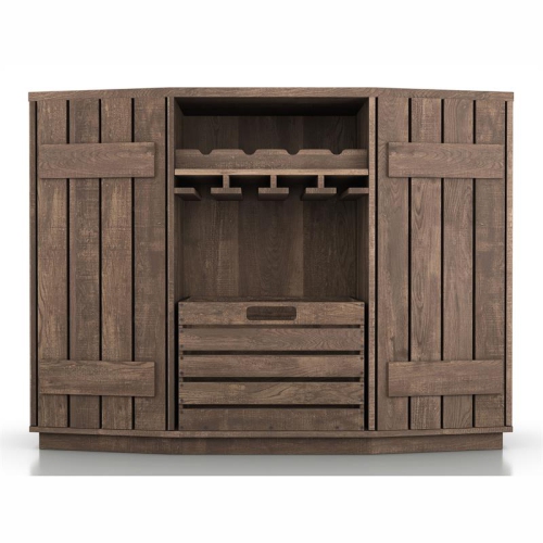Furniture of America Layfield Wood Multi-Storage Buffet in Reclaimed Oak