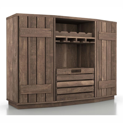 Furniture of America Layfield Wood Multi-Storage Buffet in Reclaimed Oak