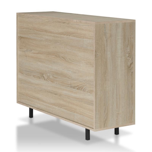 Furniture of America Tarian Wood 10-Bottle Buffet Server in Natural Oak