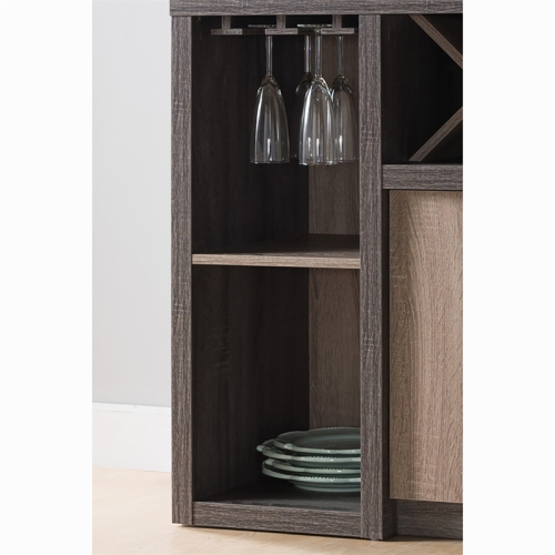 Furniture of America Sauterne Wood Multi-Storage Buffet in Distressed Gray