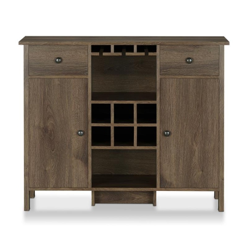 Furniture of America Bonsall Wood Multi-Storage Buffet in Distressed Walnut