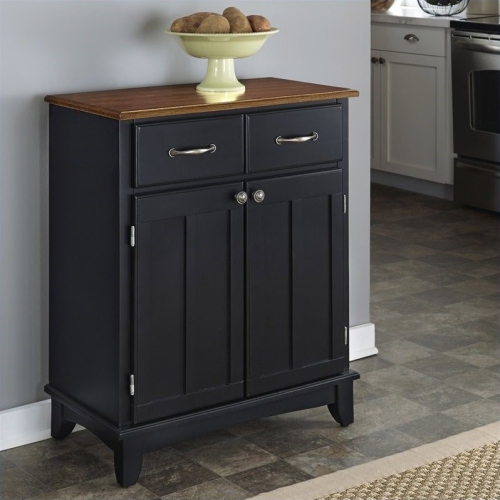 PEMBERLY ROW  Wooden Buffet Server In And Cottage Oak In Black