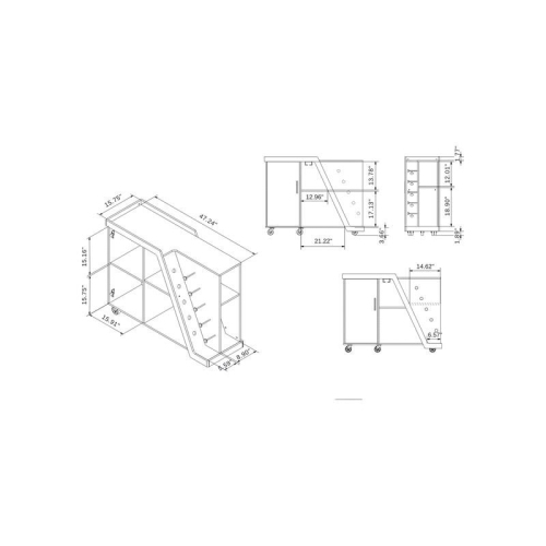 Furniture of America Ando Contemporary Wood Buffet with Casters in Light Hickory