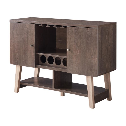 Furniture of America Nico Modern Wood 4-Bottle Buffet in Walnut Oak
