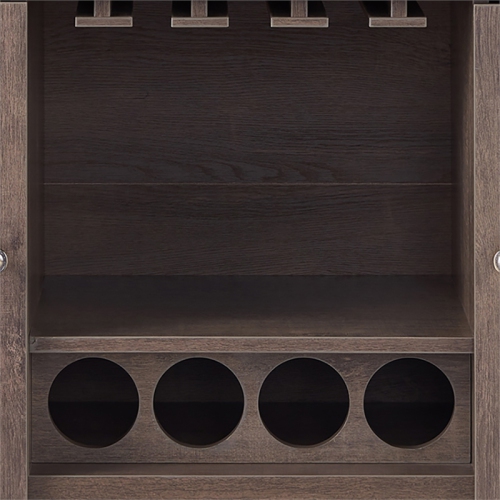 Furniture of America Nico Modern Wood 4-Bottle Buffet in Walnut Oak