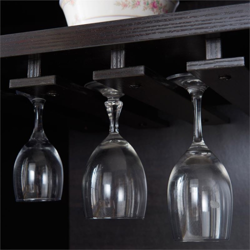 Furniture of America Pahrump Mid-Century Wood Wine Storage Buffet in Cappuccino