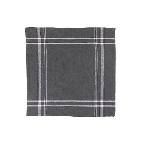 French Border Napkin (Charcoal Gray)