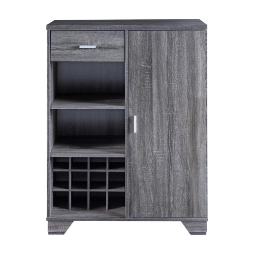 BOWERY HILL  Modern Wood 12-Bottle Buffet In Dark In Gray