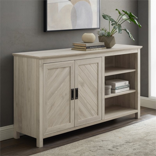 Pemberly Row Mid-Century 58" 2 Door Angled Groove Sideboard