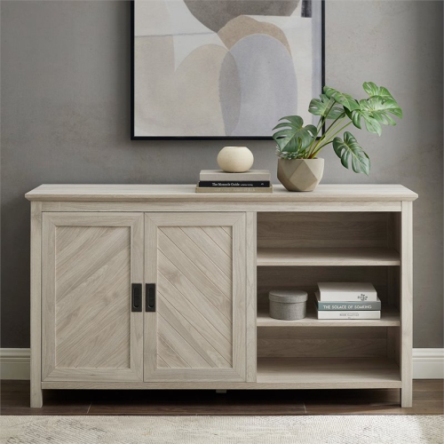 Pemberly Row Mid-Century 58" 2 Door Angled Groove Sideboard