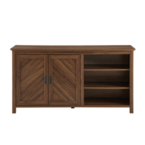 Pemberly Row 58" 2 Door Angled Groove Sideboard in Dark Walnut