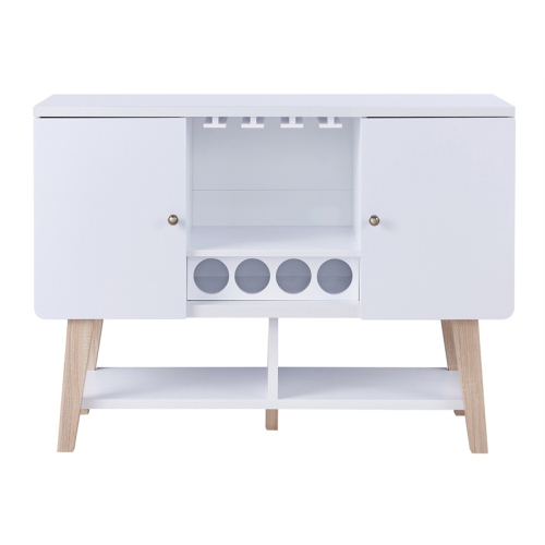 Bowery Hill Modern Wood Four-Bottle Buffet in White
