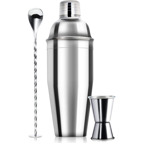 NIERBO  24OZ Cocktail Shaker Bar Set - Professional Margarita Mixer Drink Shaker And Measuring Jigger & Mixing Spoon Set - Professional Stainless