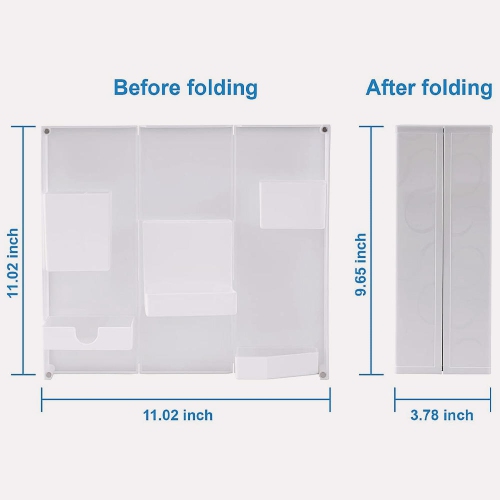 Plastic Desktop Foldable Adjustable Stationery Holder Desk Organizer Storage For Home Office School , White - Moustache®