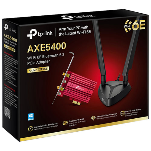 TP-Link Archer Wireless AXE5400 Wi-Fi 6E Bluetooth 5.2 PCI-e