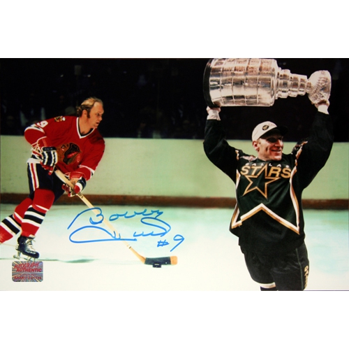 Bobby Hull Signed with Brett Hull 10x15
