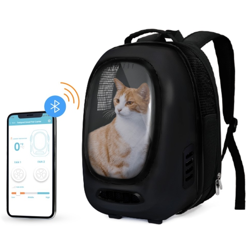 INSTACHEW  Trekpod Smart Pet Carrier, App Enabled, for Cats And Small Dogs In Black