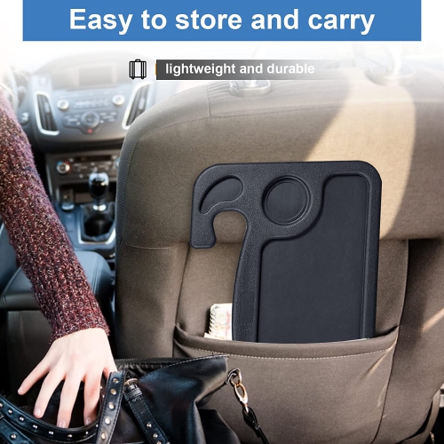 Steering Wheel Tray, Car Tray 2-Sided Design, Steering Wheel Desk Multi-Functional Portable, for Notebook, iPad, Laptop or Food Eating, Fits Most